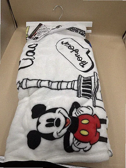 Disney Mickey Minnie Mouse Paris Eiffel Tower Blanket 50x70 NEW