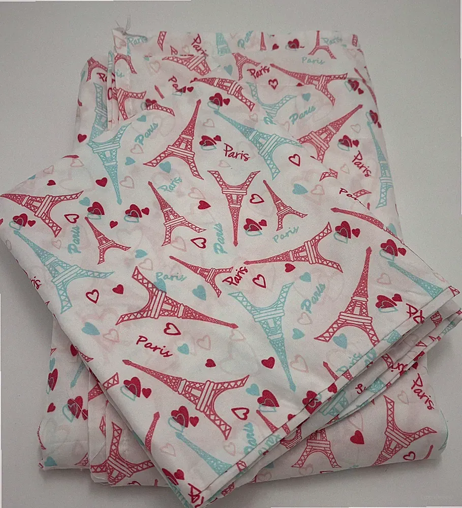 Eiffel Tower Paris France Twin Flat Sheet and Pillowcase