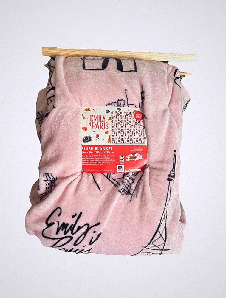 EMILY in PARIS plush blanket 90in X 90in Eiffel Tower
