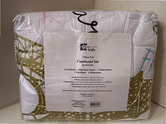Mainstays Kids Paris Love Bed 7 Piece Full Comforter Set