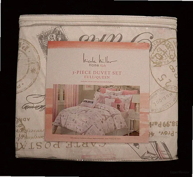 Nicole Miller Home Kids Pink Paris Eiffel Tower 3-Pc FULL / QUEEN Duvet Set NIP
