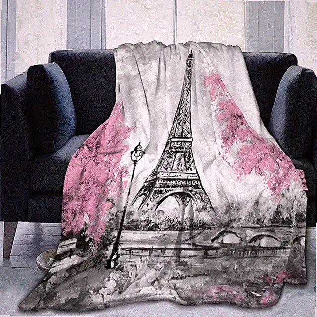 Paris Eiffel Tower Modern Art Street Throw Blanket Ultra Soft Warm All Season...
