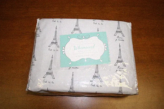 Whimsical PARIS France EIFFEL TOWER Oah La La 4-PC FULL SHEET SET New in Package